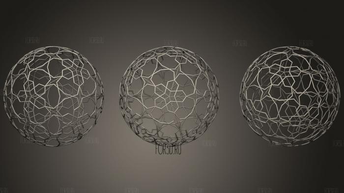 Spherical tiling 2 stl model for CNC